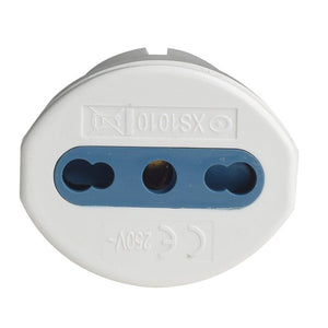 Adattatore Spina Elettrica 2P+T 16A Schuko con 1 Presa Bipasso 2P+T 10A/16A 250V Max 1500W Bianco