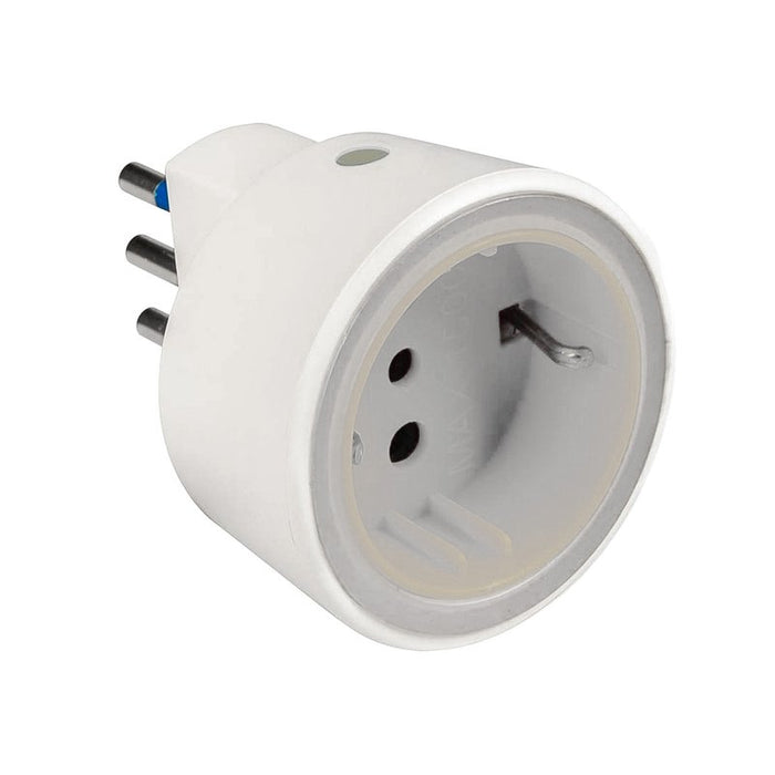 Adattatore Spina Passante Con Luce Notturna e Sensore Crepuscolare Massimo 1500W