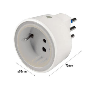 Adattatore Spina Passante Con Luce Notturna e Sensore Crepuscolare Massimo 1500W