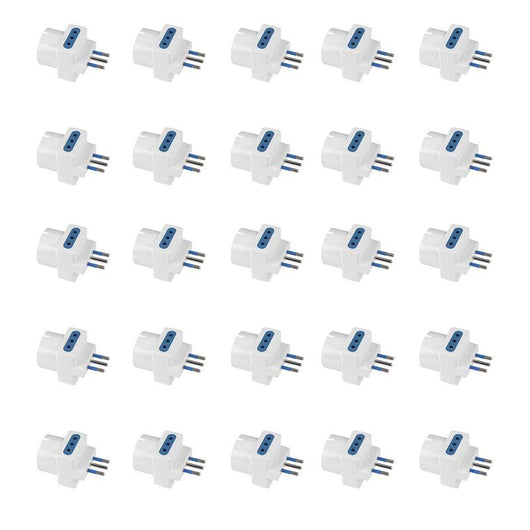 Adattatore Tripla Spina Elettrica 2P+T 10A con 2 Presa 10A 2P+T e 1 Presa Ita 10A / Schuko 16A 250V Max 1500W Bianco (AP1105)