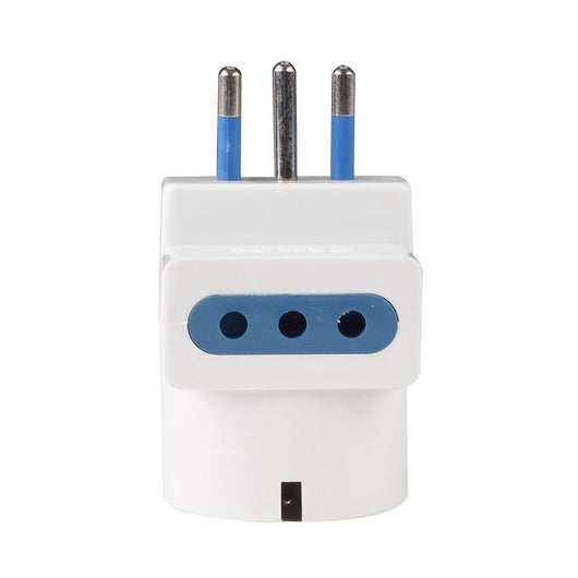 Adattatore Tripla Spina Elettrica 2P+T 10A con 2 Presa 10A 2P+T e 1 Presa Ita 10A / Schuko 16A 250V Max 1500W Bianco (AP1105)