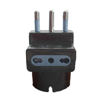Adattatore Tripla con Spina 16A 2P+T 1 Presa Ita 10A / Schuko 16A e 2 Prese Bipasso 10/16A Colore nero