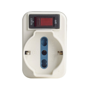 Adattatore Triplo con Interruttore Spina 10A con 2 Prese Bipasso 10A/16A e 1 Presa Universale 10A/16A Max 1500W Salvaspazio Bianco