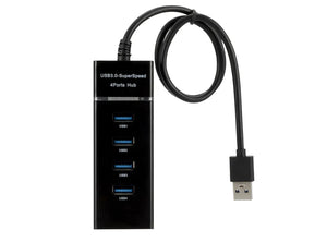 Adattatore USB HUB 3.0 a 4 Porte Espansore Splitter Multi USB con Adattatore di Alimentazione LED per PC 30cm