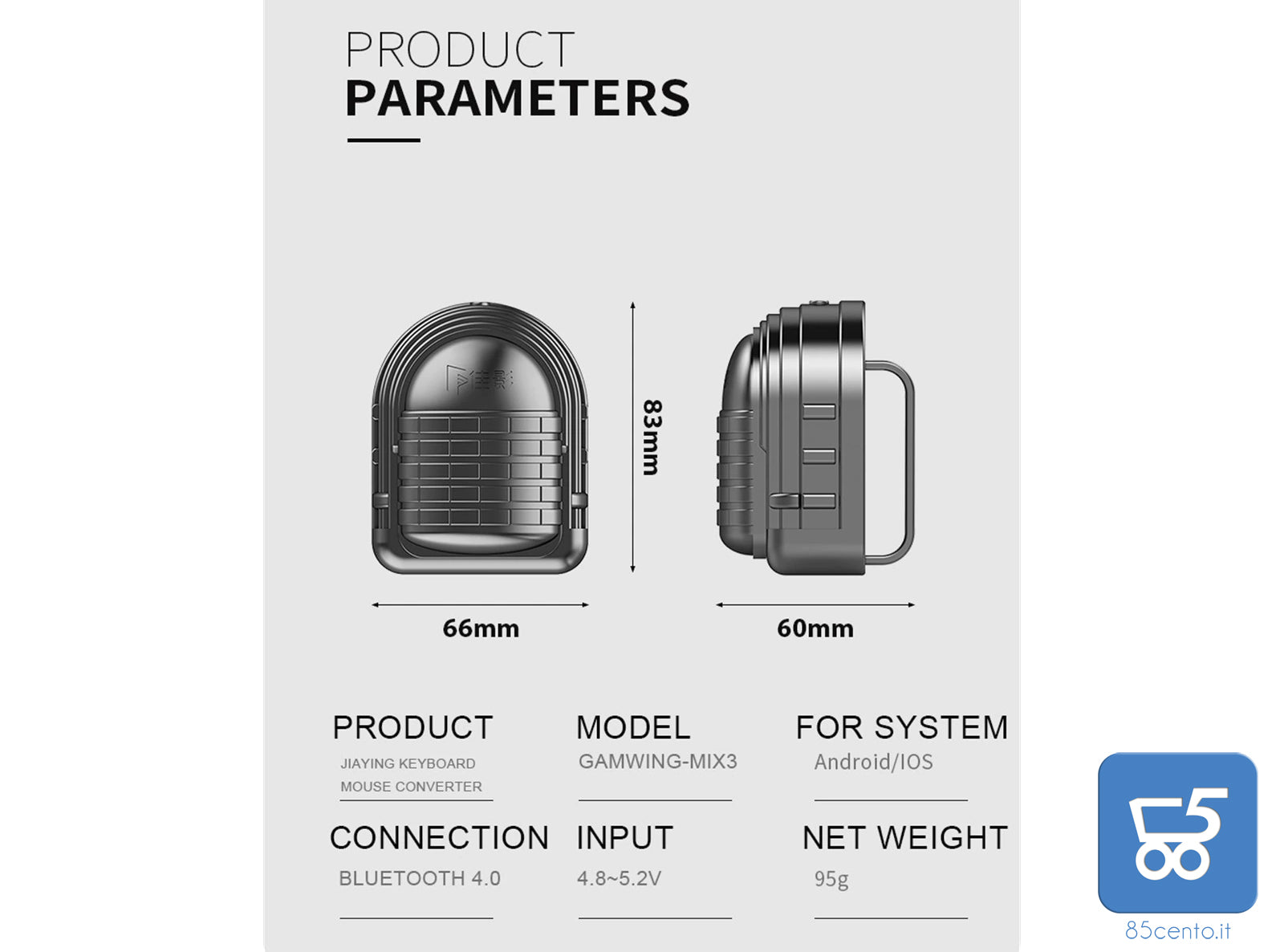 Adattatore WIFI bluetooth per Controller tastiera e Mouse smartphone android iOS Mix3 Pro