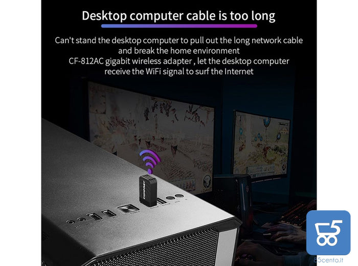 Adattatore Wireless USB 3 Wifi 2.4 GHz 5.8 GHz 1300 Mbps Dual Band Comfast