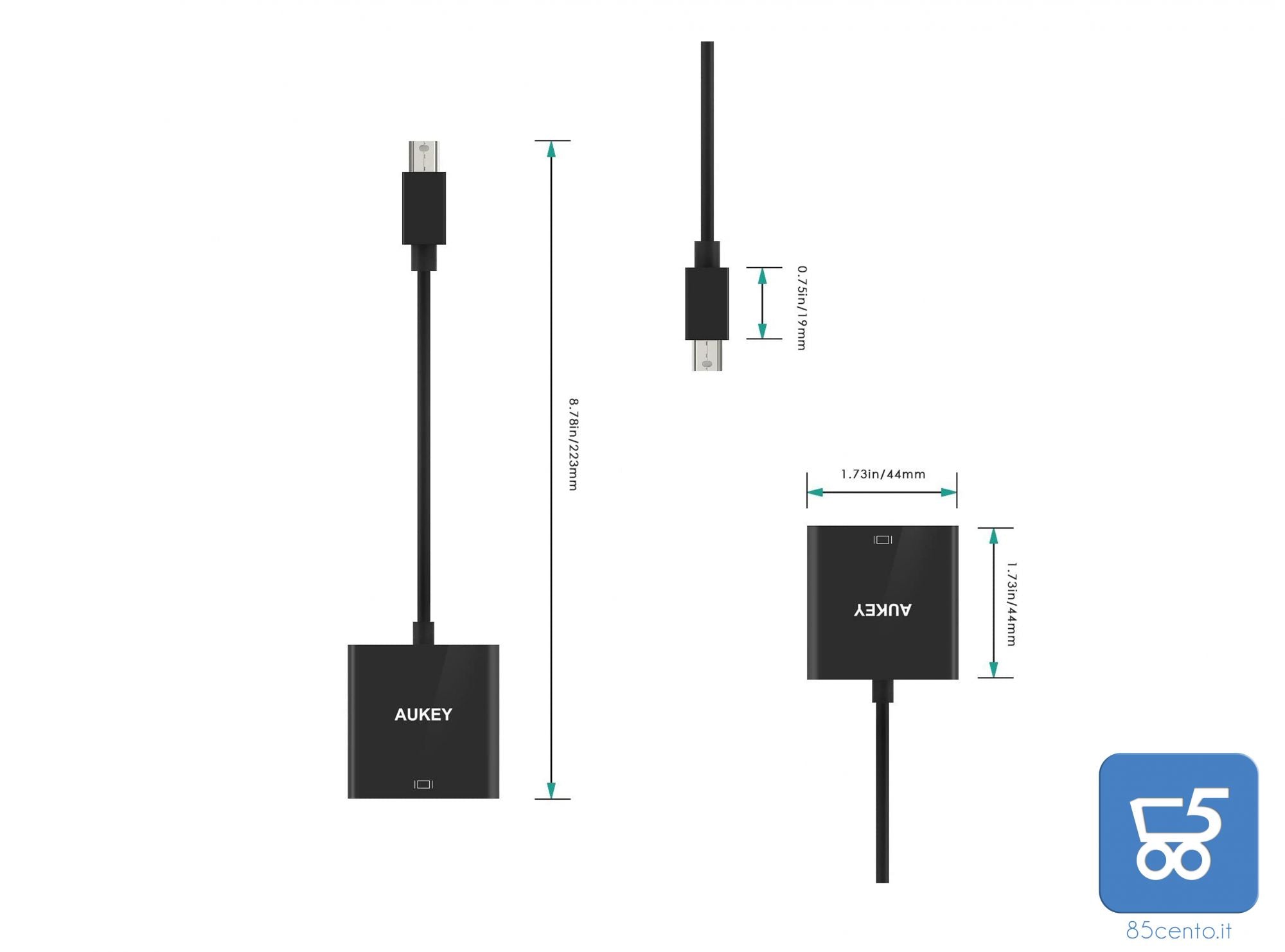 Adattatore audio video da Mini Display Port a Display Porta Standard DP 4K Apple MacBook Mini Surface Pro Laptop