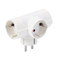 Adattatore con 3 Presa Schuko 16A 2P+T Sdoppiatore Schuko Tripla Standard Tedesco e Francese
