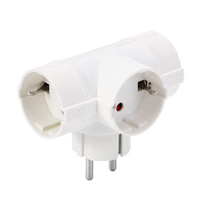 Adattatore con 3 Presa Schuko 16A 2P+T Sdoppiatore Schuko Tripla Standard Tedesco e Francese