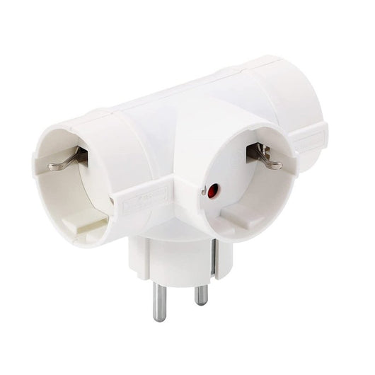 Adattatore con 3 Presa Schuko 16A 2P+T Sdoppiatore Schuko Tripla Standard Tedesco e Francese