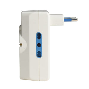 Adattatore con Interruttore Spina 10A con 2 Prese Bipasso 10A/16A 1 Presa Universale e 2 USB A 5V/3A 250V Max 1500W