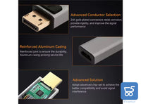 Adattatore da DisplayPort Maschio a HDMI Femmina 4k 60Hz HDR per PC HDTV Monitor High Quality in metallo