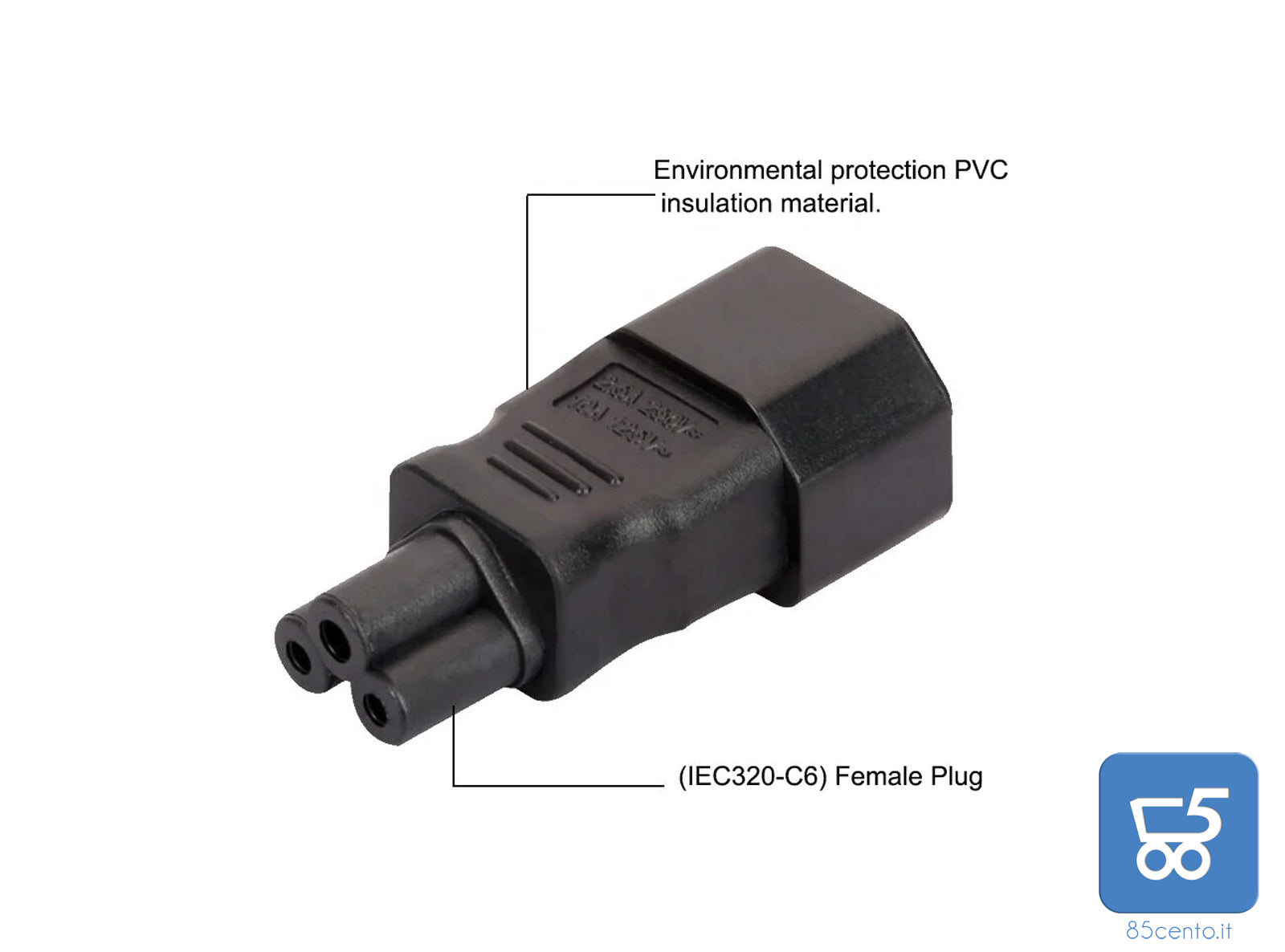 Adattatore di Alimentazione IEC320 C14 a C5 da alimentazione Standard IEC a Tripolare per alimentatori Notebook UPS ed altri dispositivi