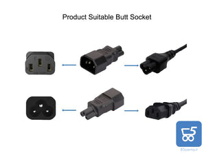 Adattatore di Alimentazione IEC320 C14 a C5 da alimentazione Standard IEC a Tripolare per alimentatori Notebook UPS ed altri dispositivi