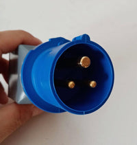 Adattatore spina industriale 3 Poli monofase 2 prese bivalenti 16A blu CEE