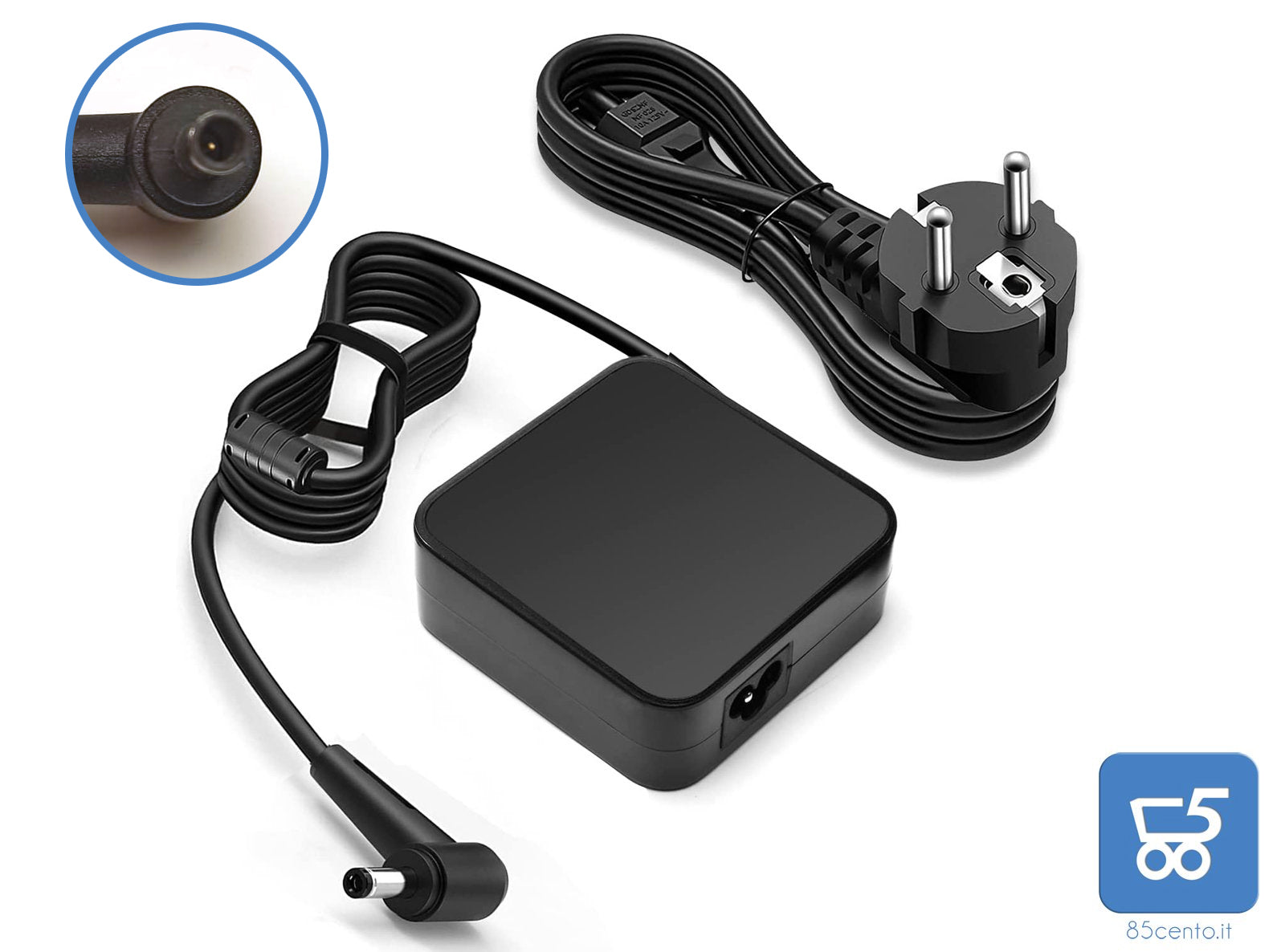 Addattatore alimentazione 90W 19V 4,74A compatibile ASUS connettore rotondo 4,5mm 3 mm SK90B190474