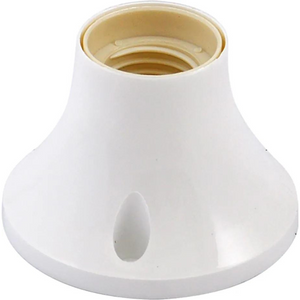 Portalampada bianco plastica con base da parete attacco e27 *** angolatura dritto, confezione 1