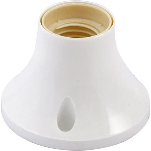 Portalampada bianco plastica con base da parete attacco e27 *** angolatura dritto, confezione 1