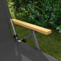 Sedia da Campeggio Pieghevole con Schienale Regolabile, in Alluminio e Poliestere 74x59.5x98 cm, Grigio e Argento