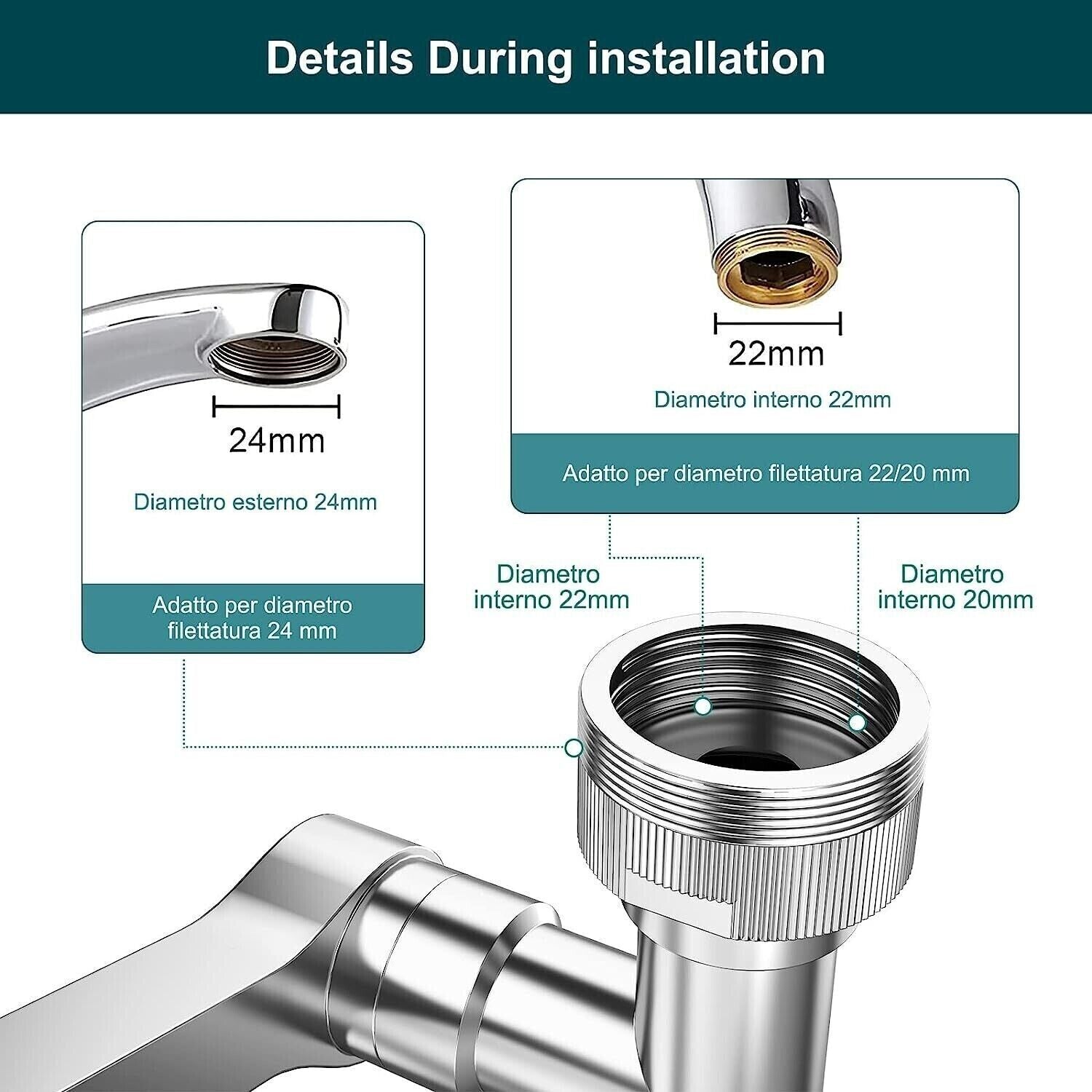 Aeratore filtro per rubinetto miscelatore rompigetto doppio snodo Art. 87999