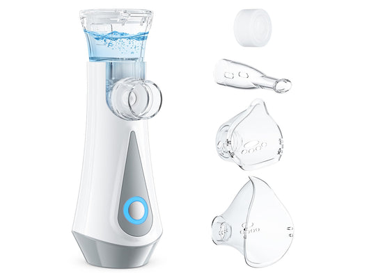 Aerosol Portatile JOSSIS JM-06802 Ultrasuoni per Adulti e Bambini – 2 Modalità, 2 Maschere, USB-C Ricaricabile a Batteria