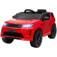Macchina Elettrica per Bambini a Licenza Land Rover con Fari, Clacson e Cintura,106x65.5x51 cm, Rosso