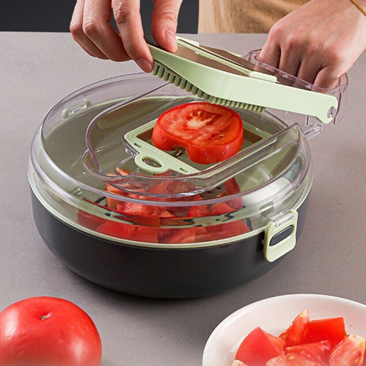 Affettatrice manuale affetta taglia verdure 9 in 1 mandolina con cestello