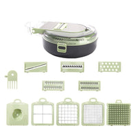 Affettatrice manuale affetta taglia verdure 9 in 1 mandolina con cestello