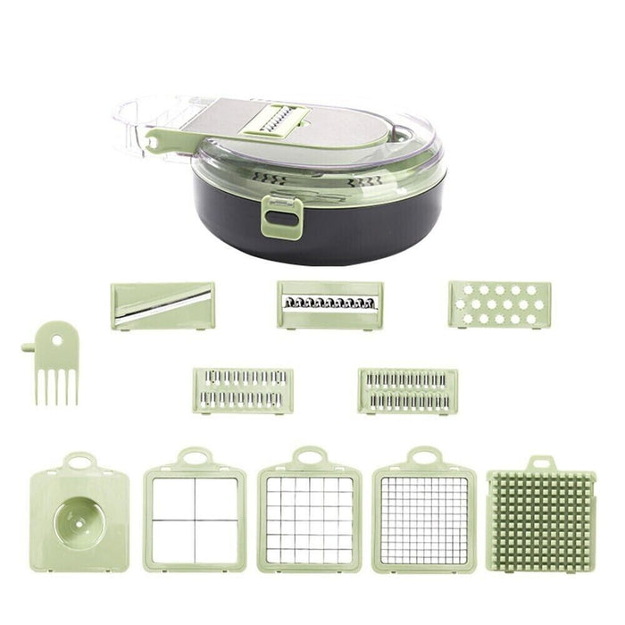 Affettatrice manuale affetta taglia verdure 9 in 1 mandolina con cestello