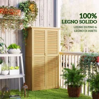Casetta da Giardino i Legno a 4 Ripiani con Anta a Persiana, 87x46.5x160 cm, Giallo e Verde