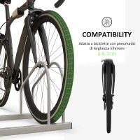 Rastrelliera per 2 Biciclette in Acciaio con Posizione Regolabile, 50x34x27.5 cm, Argento