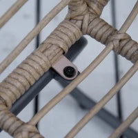 Set Mobili da Giardino Stile Boho in Rattan PE con 2 Poltrone, Divanetto e Tavolino