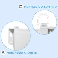 Telo per Proiettore 100" Rapporto 16:9, Fissaggio a Muro e Soffitto per Casa e Ufficio, Bianco
