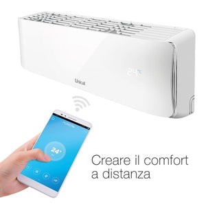 Climatizzatore Condizionatore Unical Inverter Mono Split serie AIR CRISTAL 24000 Btu KMUN 24H R-32 Wi-Fi Optional