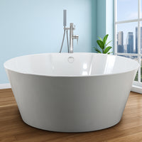 Vasca da bagno free standing tonda acrilico bianco lucido cm Ø 145 x h 58 cm