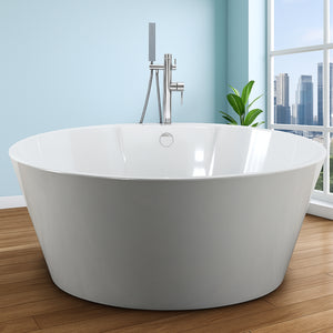 Vasca da bagno free standing tonda acrilico bianco lucido cm Ø 145 x h 58 cm