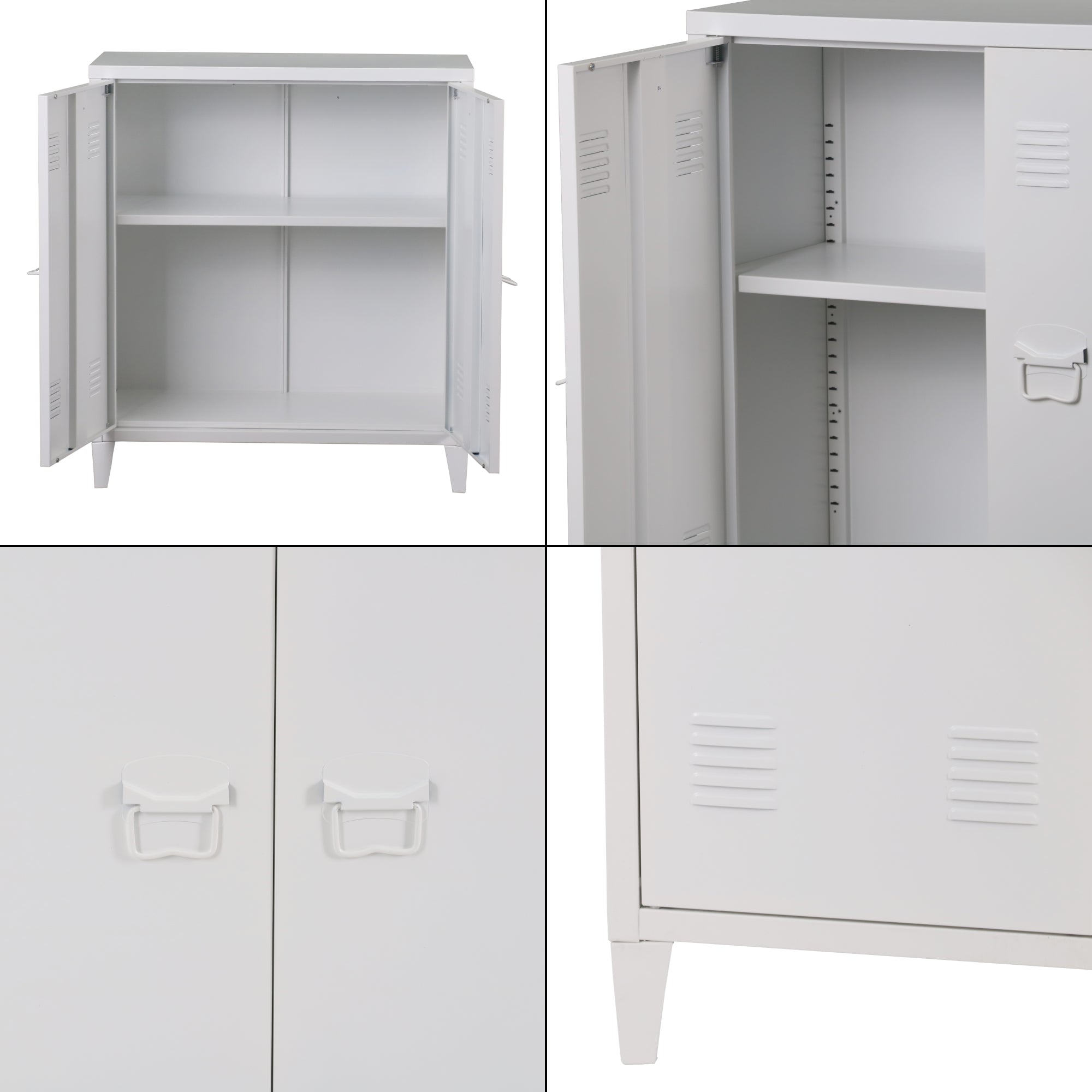 Armadietto da Ufficio Oripää in Acciaio 90 x 80 x 33 cm Bianco [en.casa]
