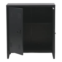 Armadietto spogliatoio da ufficio per ufficio officina camera da letto ufficio in metallo acciaio con 2 ante 90 x 80 x 33 cm nero opaco 03_0006341