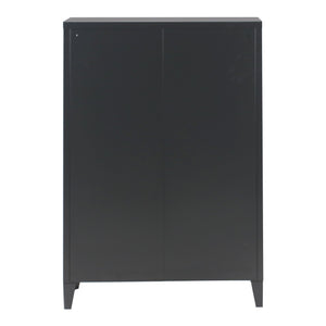 Armadietto spogliatoio da ufficio per ufficio officina camera da letto ufficio in metallo acciaio con 2 ante 110 x 75 x 33 cm nero opaco 03_0006335