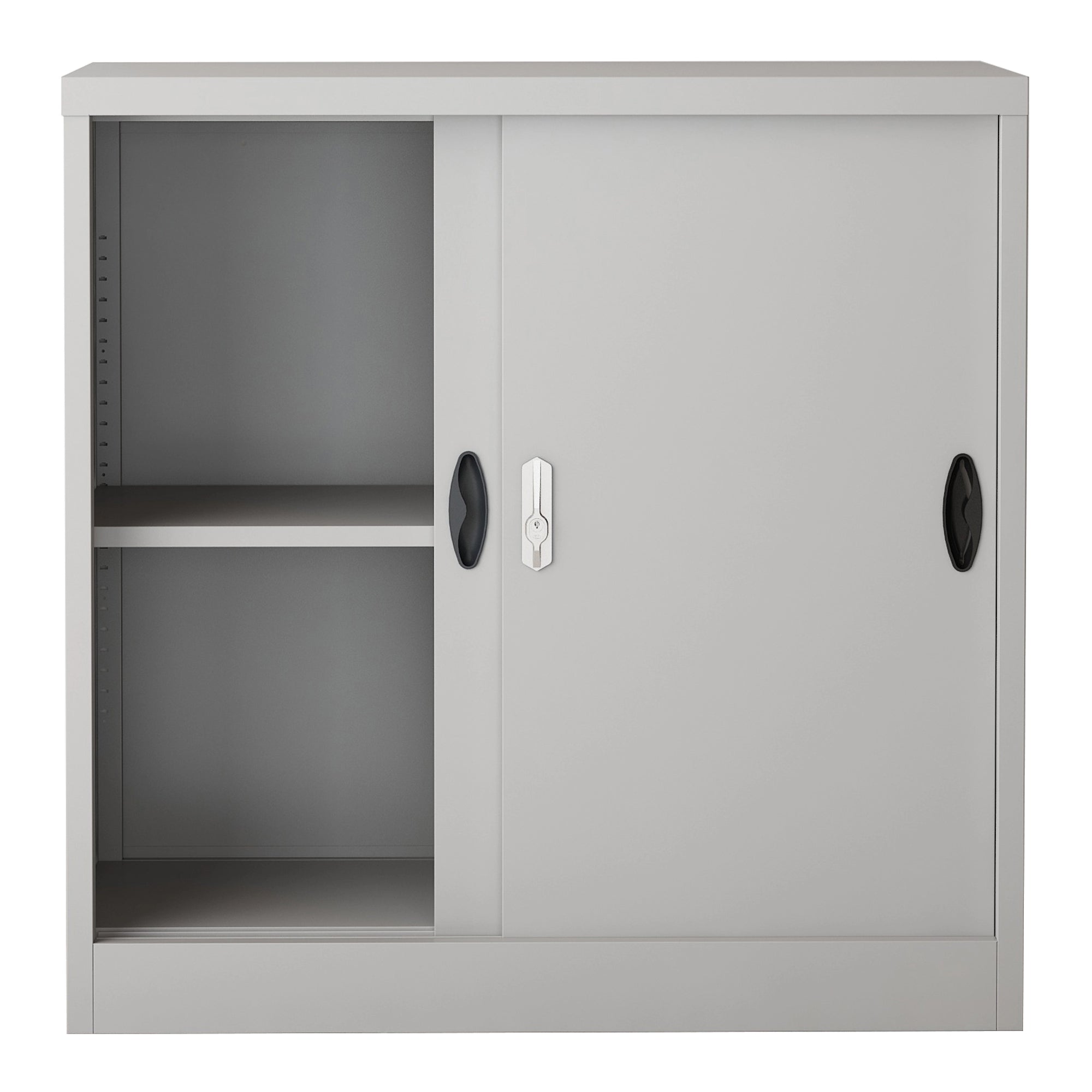 Armadietto da Ufficio Rieti 90x40x90 cm Ante Scorrevoli - Grigio chiaro [en.casa]