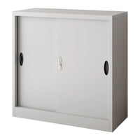 Armadietto da Ufficio Rieti 90x40x90 cm Ante Scorrevoli - Grigio chiaro [en.casa]