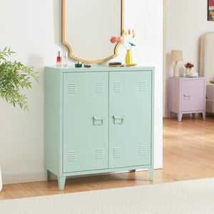 Armadietto da Ufficio Oripää in Acciaio 90 x 80 x 33 cm Verde Pastello, opaco [en.casa]