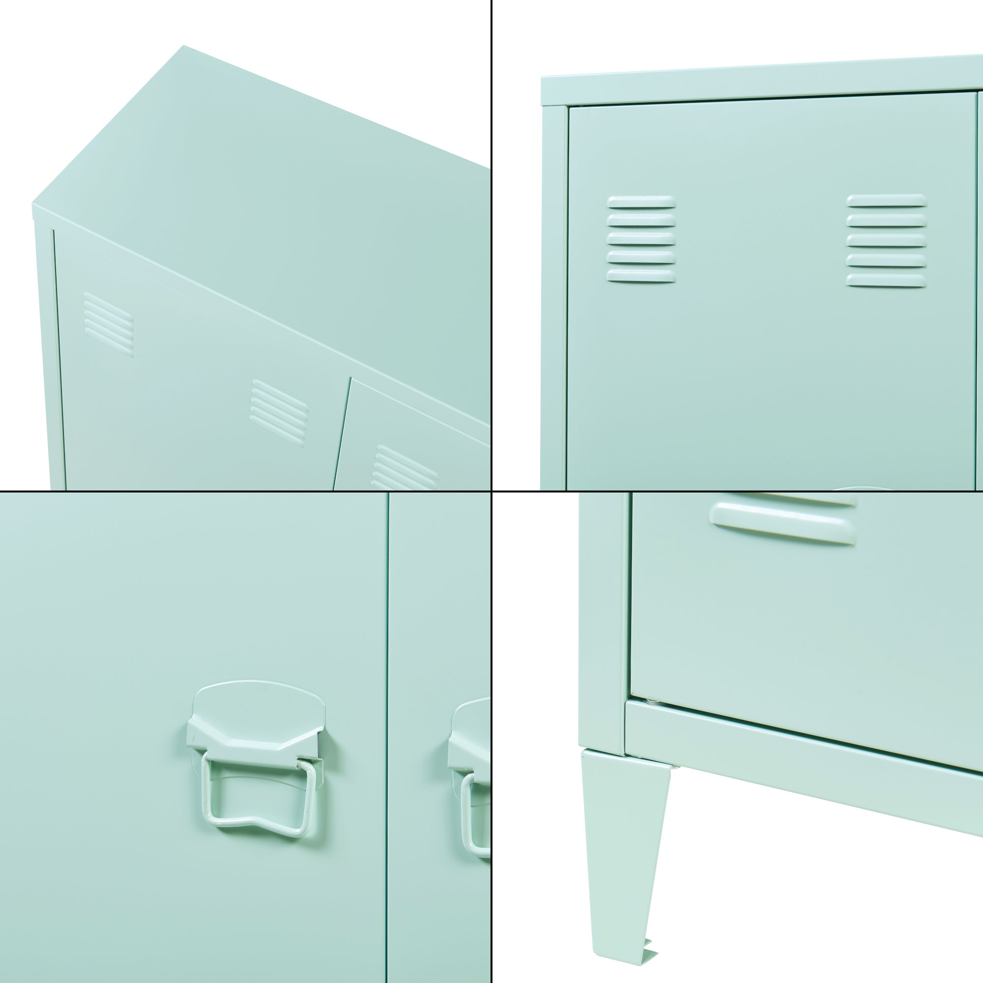 Armadietto da Ufficio Oripää in Acciaio 90 x 80 x 33 cm Verde Pastello, opaco [en.casa]