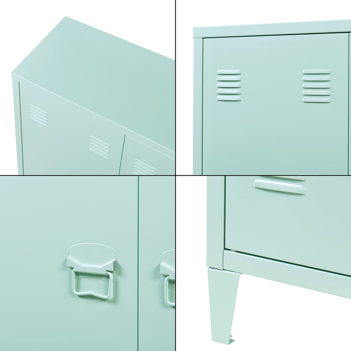 Armadietto da Ufficio Oripää in Acciaio 90 x 80 x 33 cm Verde Pastello, opaco [en.casa]