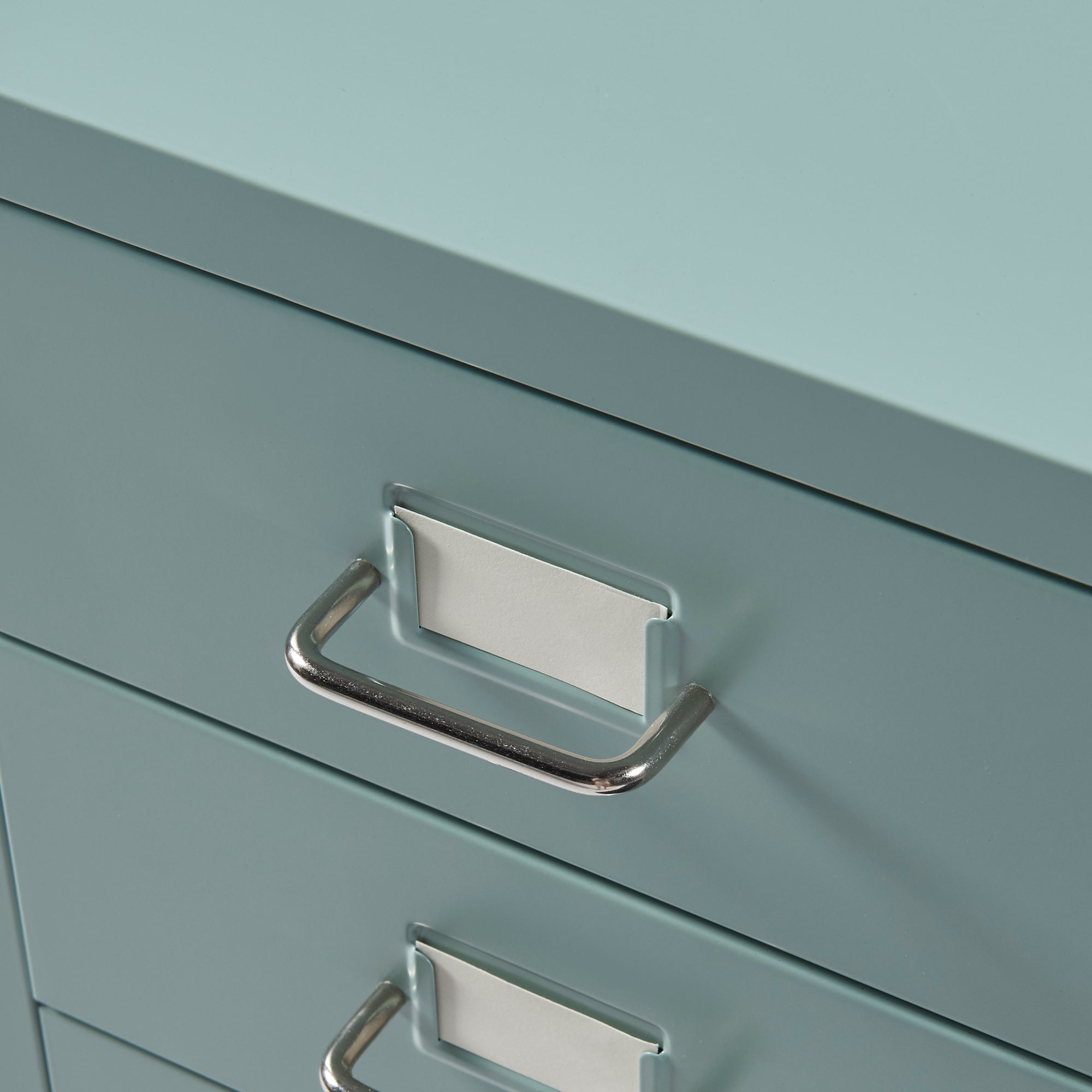 Cassettiera Kökar in Acciaio Mobile Archivio con 5 Cassetti e Rotelle - Menta Verde [en.casa]