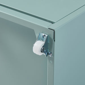 Cassettiera Kökar in Acciaio Mobile Archivio con 5 Cassetti e Rotelle - Menta Verde [en.casa]
