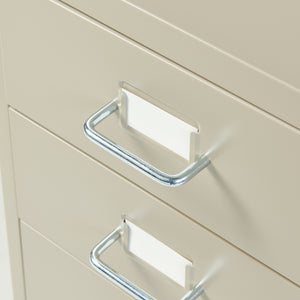 Cassettiera Kökar in Acciaio Mobile Archivio con 5 Cassetti e Rotelle - color Cammello [en.casa]