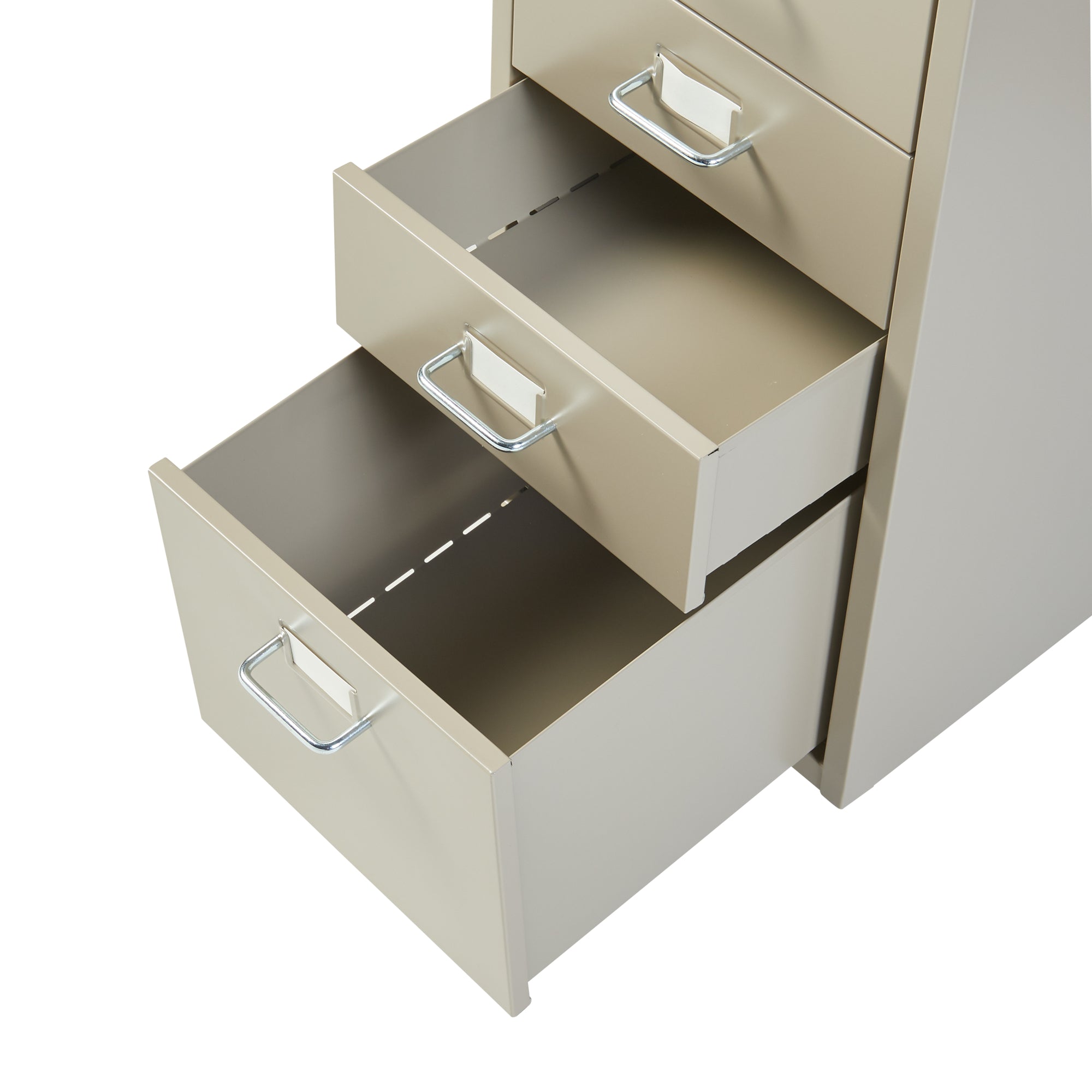 Cassettiera Kökar in Acciaio Mobile Archivio con 5 Cassetti e Rotelle - color Cammello [en.casa]