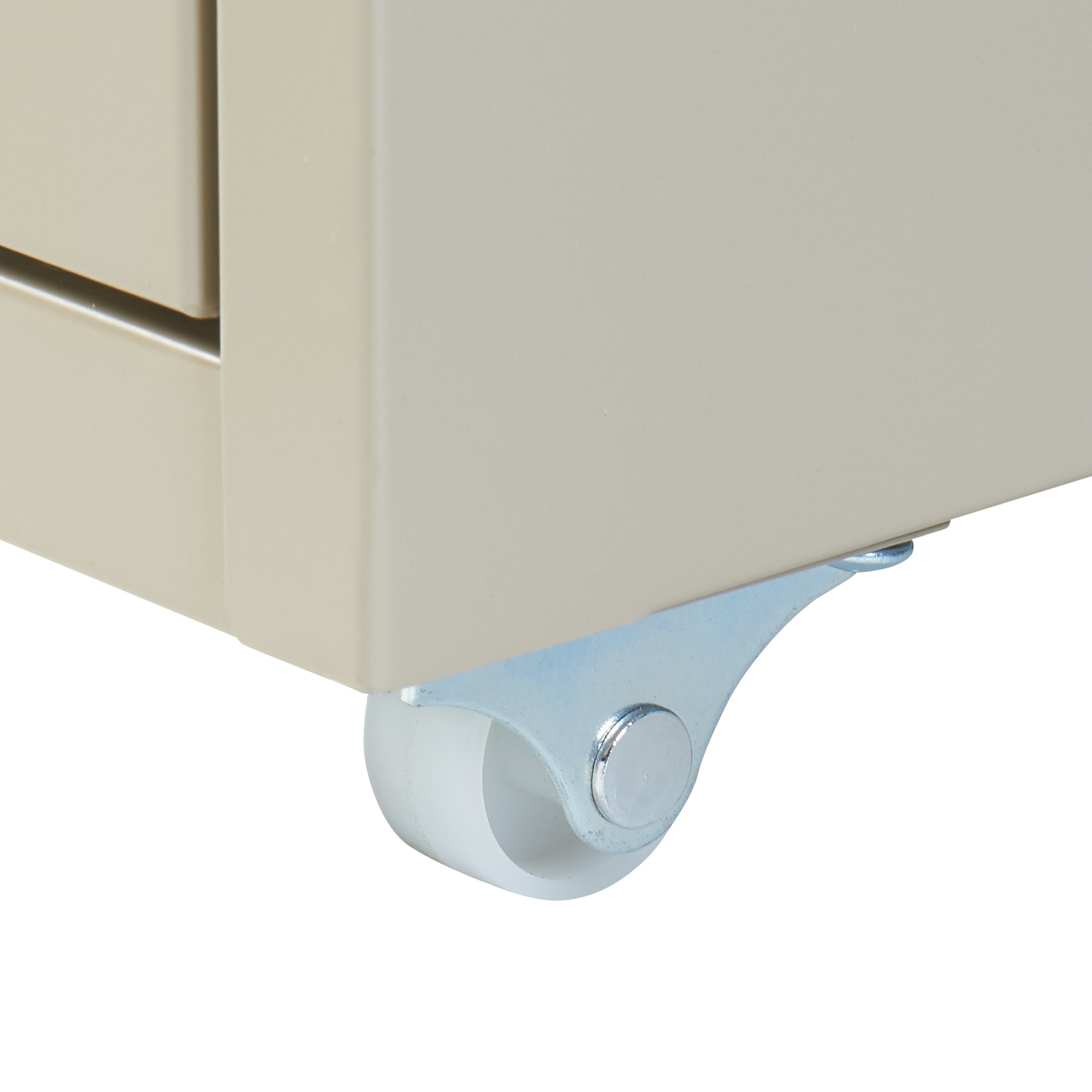 Cassettiera Kökar in Acciaio Mobile Archivio con 5 Cassetti e Rotelle - color Cammello [en.casa]