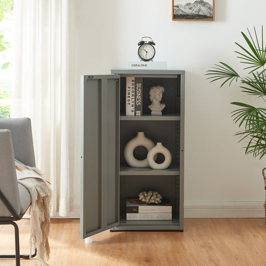 Armadio a Colonna Burlöv in Metallo Mobile per Archivio 88 x 40 x 35 cm Grigio [en.casa]